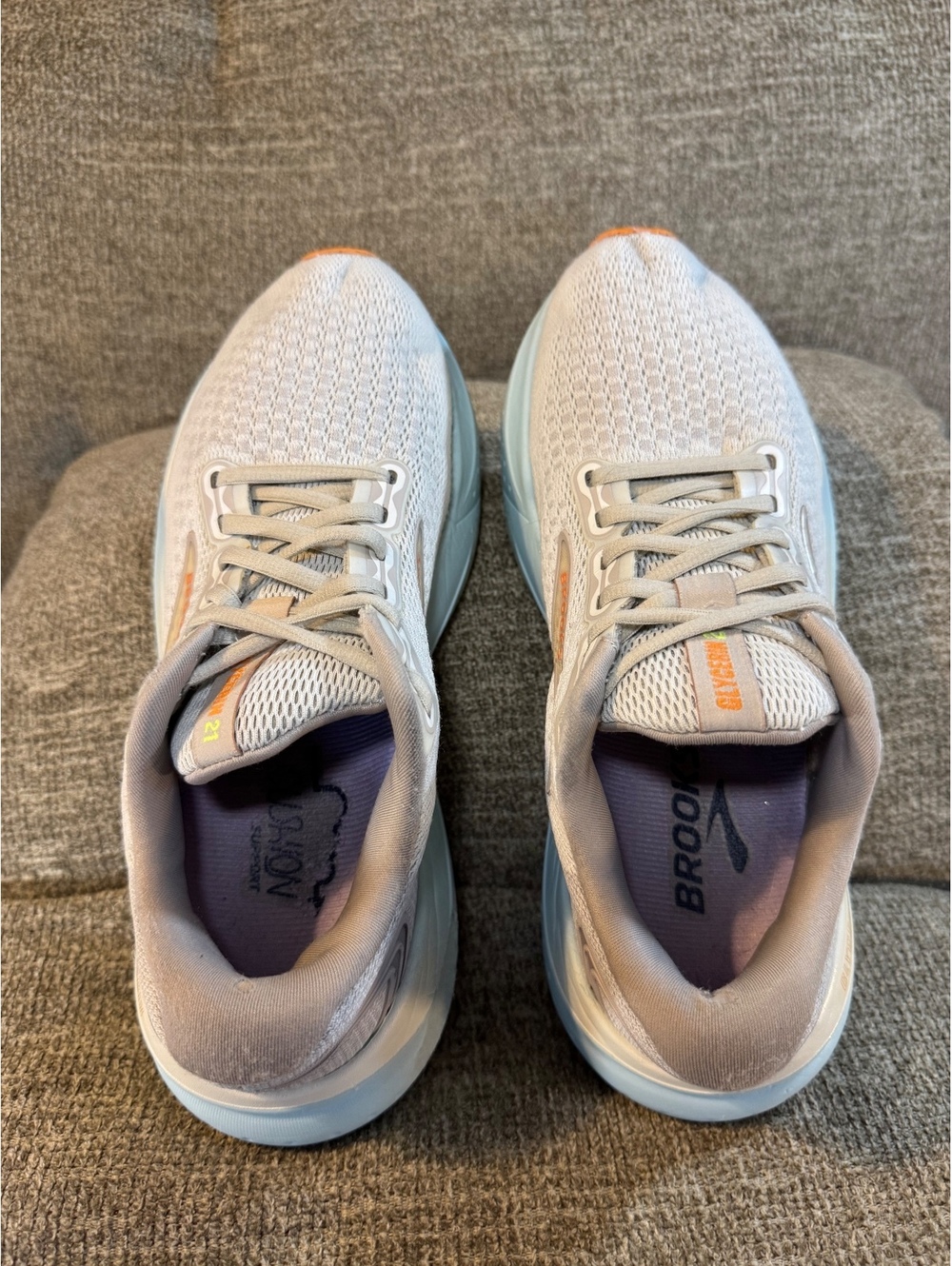 Brooks Glycerin 21 Womens sneakers Coconut/Aqua/Autumn Sunset 1204081B195 Size 8 - Picture 5 of 12